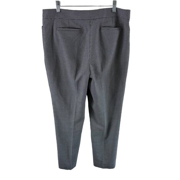 Anne Klein Black White Checkered Cropped Tapered Leg Ankle Fit Trousers Size 8 - Picture 2 of 9